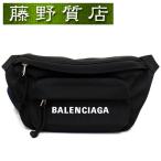 （美品）バレンシアガ BALENCIAGA ウィール ベルトバッグ ウエストポーチ ボディバッグ 黒 ネイビー 569978 8154