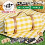 レジャーシート ピクニックシート 大判 厚手 クッション 150x200cm 3?6用 防水 防湿 コンパクト収納 軽量 遠足 運動会 お花見 キャンプ アウトドア チェック柄