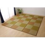 い草ラグ 花ござ カーペット ラグ 6畳 格子柄 市松柄 『DXピーア』 【ブラウン】 団地間6畳 (約255×340）:不織布 4324026