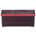 弁当箱 大寿弁当 黒渕朱 三段 松花堂 f8-707-1-4-5-6