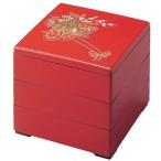 重箱 彩重 朱 花車 6.5寸 3段重 f48-27-5-3