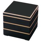 重箱 校倉重 黒渕金 7.0寸 3段重 樹脂製 f48-28-9-3