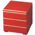 ショッピングおせち料理 重箱 校倉重 朱渕金 8.0寸 3段重 樹脂製 f48-29-13-3