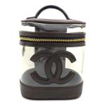 CHANEL Chanel здесь Mark косметичка винил машина f Vintage косметичка прозрачный Brown женский 1558777[B товар ]