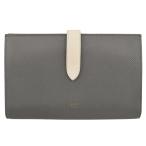 セリーヌ CELINE バイカラー ラージ ストラップ マルチファンクション ウォレット ミディアムグレー×ホワイト 中古 送料無料