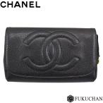 CHANEL/ Chanel черная икра s gold здесь Mark косметичка / макияж сумка черный × Gold металлические принадлежности /A07007 б/у { бесплатная доставка }