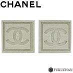 CHANEL/シャネル　ココマーク　スクエア ピアス　　04P マットシルバー 中古　