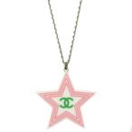 シャネル CHANEL ココマーク スター ネックレス 04C アクセサリー プラスチック×メッキ ホワイト×ピンク レディース 中古 送料無料
