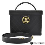 CHANEL Chanel овчина Bicolore косметичка сумка черный × Gold металлические принадлежности A01620 б/у ( бесплатная доставка )