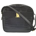 サルヴァトーレフェラガモ Salvatore Ferragamo ショルダーバッグ ヴァラ ヴィンテージバッグ ブラック×ゴールド金具 21 6677 レディース 中古 送料無料