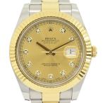 ロレックス ROLEX 腕時計 デイトジャスト2 10Pダイヤ ゴールド文字盤 メンズウォッチ 11 ...