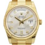 ロレックス ROLEX 腕時計 デイデイト 10Pダイヤ シルバー文字盤 メンズ時計 ルーレット刻印 ...