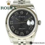 ROLEX/ロレックス　デイトジャスト　ブラック コンピューター文字盤　ルーレット刻印　D番（200 ...