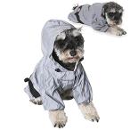 QINNKJIA 犬服 犬ジャケット 犬用レインコート ドッグウェア レインウェア 夜間反射 レインカッパ 雨用 防水 レインパーカー ロンパース 着