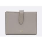 ショッピング財布 【新品同様】CELINE(セリーヌ) ミディアムストラップウォレット 二つ折り財布 グレー コンパクト