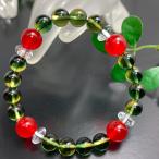 Yahoo! Yahoo!ショッピング(ヤフー ショッピング)黄緑水晶＆秘紅石ブレスレット 金運UP