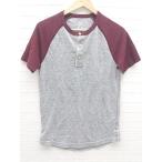 ◇ AMERICAN EAGLE OUTFITTERS アメリカンイーグル アウトフィッターズ ヘンリーネック 半袖 カットソー XS グレー #