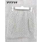 ◇ Jewel Changes UNITED ARROWS 総レース ミニ タイト スカート サイズ34 ホワイト グレー レディース