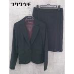 * INED Ined полоса юбка костюм выставить верх и низ размер 7 черный женский 