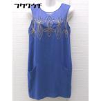 ◇ DIAGRAM GRACE CONTINENTAL バックジップ ノースリーブ 膝丈 ワンピース サイズ36 ネイビー レディース