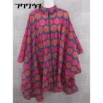 * * KiUkiu полька-дот точка длинный рукав пончо плащ размер FREE темно-синий красный orange женский 