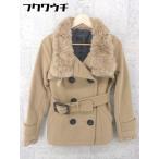 # * SPIRALGIRL Spiral Girl ремень есть мех кролика длинный рукав пальто размер F Camel женский 