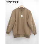 # merlotmeru low вышивка Zip выше с хлопком жакет размер M Brown женский 