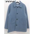 * ABITOKYOabito-kyo- длинный рукав пальто с отложным воротником размер S темно-синий женский 