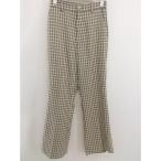 * SLOBE cirton проверка задний талия резина flare pants размер 36 зеленый orange белый женский 