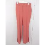 * JEANASIS Jeanasis кромка разрез талия резина flare pants размер L оттенок красного женский 