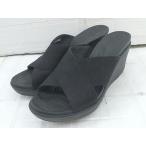 ◇ CROCS クロックス ウェッジソール サンダル シューズ サイズW8 ブラック レディース