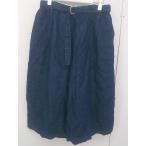 * * studio CLIP талия резина талия ремень Denim гаучо брюки темно-синий женский 