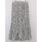 ショッピングダルメシアン ◇ one after another NICE CLAUP ダルメシアン柄 ロング ギャザー スカート サイズ F アイボリー ブラック レディース P