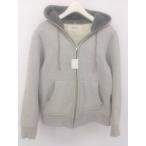 * BEAMS LIGHTS Beams laitsu обратная сторона ворсистый боа длинный рукав Zip выше Parker размер S серый женский P