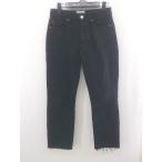 ◇ ZARA Authentic denim by TRF カットオフ ボタンフライ パンツ ブラック レディース E