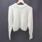 ショッピングzara ◇ ZARA ニット クルーネック 厚手 秋冬物 カジュアル シンプル 長袖 セーター サイズL グリーン レディース E