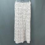 ◇ 美品 Heather アニマル柄 ブチ ダルメシアン ふんわり サラサラ ロング ギャザー スカート サイズF アイボリー レディース E