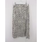 ◇ Heather ヘザー ウエストゴム ダルメシアン柄 ロング ギャザー スカート サイズF ベージュ ブラック レディース E
