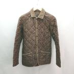 ◇ LAVENHAM ラベンハム ナイロン生地 フロントボタン バックスリット 長袖 ジャンパー サイズ36 ブラウン レディース E