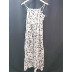 ◇ niceclaup ナイスクラップ ダルメシアン柄 ガーリー 可愛い ロング丈 ワンピース サイズF ベージュ レディース E