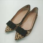 * DIANA Diana po Inte dotu леопардовая расцветка лента простой стиль туфли-лодочки размер 23.0 оттенок бежевого женский E