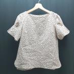 ◇ OPAQUE.CLIP ドット柄 サイドスリット ポリエステル100％ 上品 半袖 ブラウス サイズ36/S ピンク レディース E