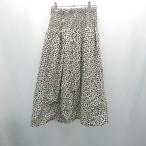 ショッピングダルメシアン ◇ ◎ AuieF‘ アウィ ダルメシアン柄 ウエストゴム 綺麗め 上品 ロング フレア スカート サイズ38 ベージュ レディース E