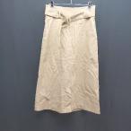 ◇ SLOBE IENA シンプル カジュアル　無地 ベルト付き ロング丈 フレア スカート サイズ38 ブラウン レディース E