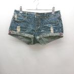 ◇ FOREVER21 カジュアル ダメージ加工 ウォッシュ加工 デニム ショートパンツ サイズ26 ブルー レディース E