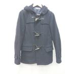 * green label relaxing UNITED ARROWS с капюшоном . Zip выше длинный рукав полупальто "даффл коут" размер S темно-синий мужской P