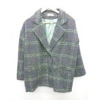 * JUNOAH juno a tartan проверка длинный рукав бушлат размер L черный голубой женский P