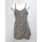 * SLY Sly задний открытый леопардовый рисунок Leopard безрукавка топ размер 1 бежевый черный женский P