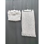 * MYSELF ABAHOUSE твид колени внизу длина bare top юбка выставить верх и низ размер S черный оттенок белого женский P