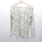 ショッピングダルメシアン ◇ AZUL BY MOUSSY アズールバイマウジー ダルメシアン柄 Vネック 長袖 ニット サイズF ホワイト系 レディース E